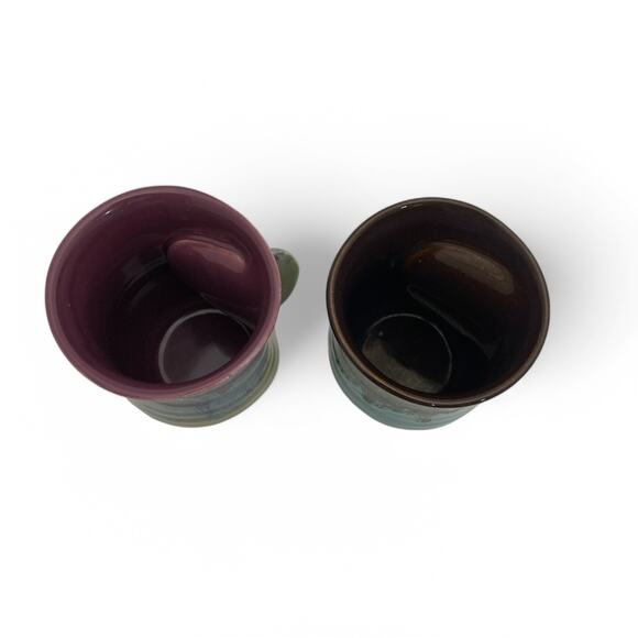 Clay In Motion Neher Pottery Hand Warmer Mugs Right Hand Signed 2014 2016 - Picture 9 of 9